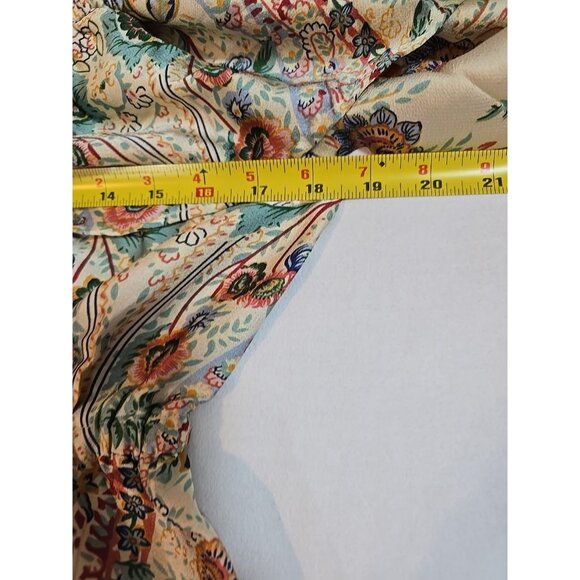 Umgee off the Shoulder 3/4 sleeve tiered vibrant print midi dress size M New - Picture 12 of 16